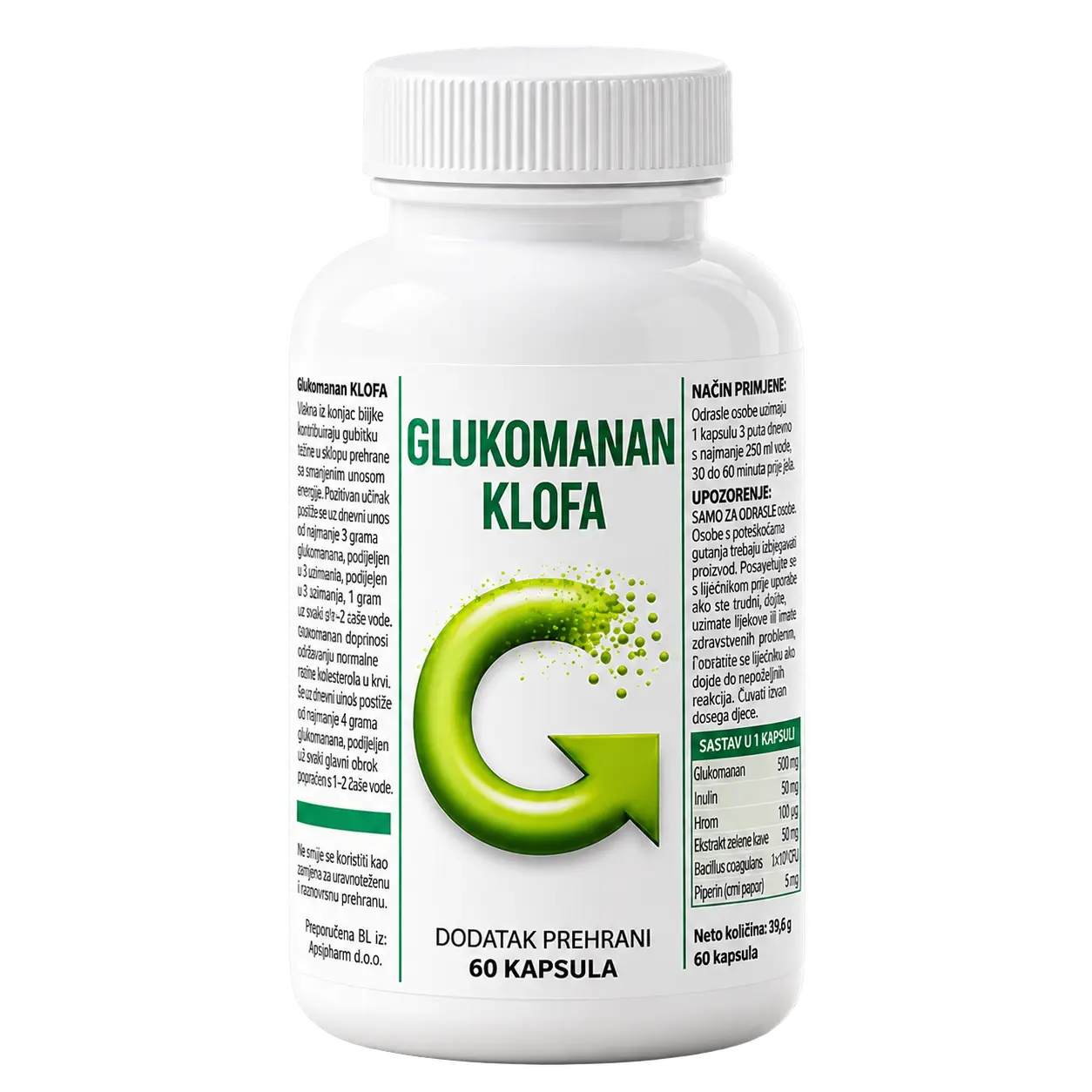 Glukomanan KLOFA – 60 kapsula